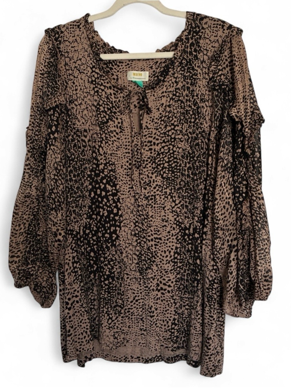 Maeve by Anthropologie Jacquin Peasant Animal Print Blouse 3X